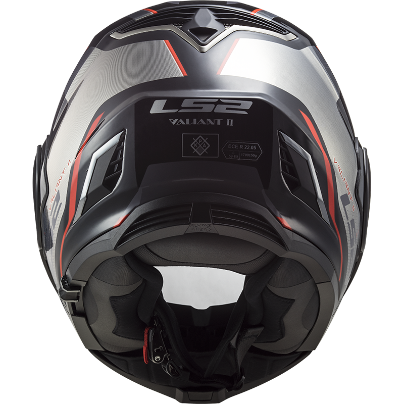 FF900 VALIANT II HUB GLOSS BLACK CHROME - Flip Up Modular Helmet
