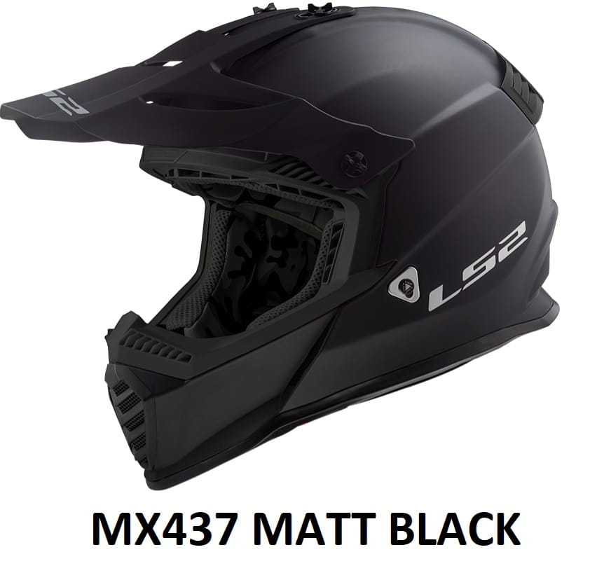 LS2 MX437 Fast Evo Matt Black Moto cross Helmet