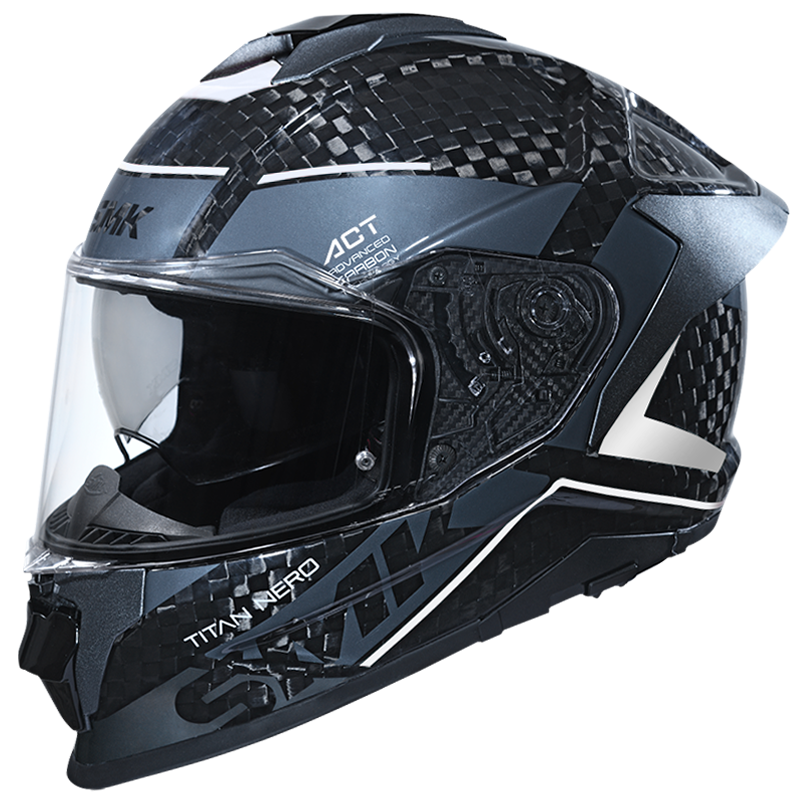 SMK TITAN CARBON NERO SOLID FULL FACE HELMET