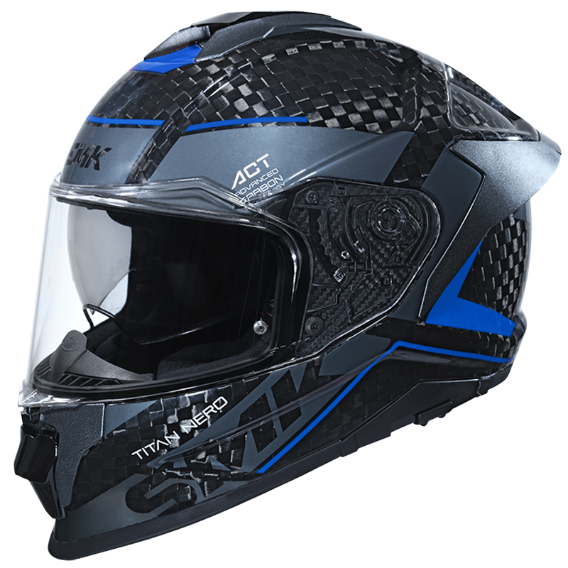 SMK TITAN CARBON NERO SOLID FULL FACE HELMET