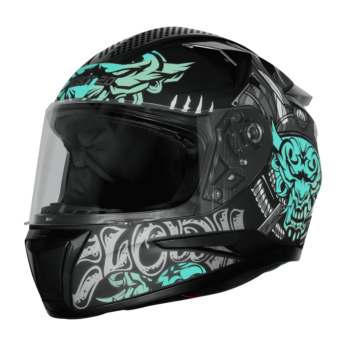 STEELBIRD SBH-35 DOT ROBOT 2.0 CLOWN FULL FACE HELMET