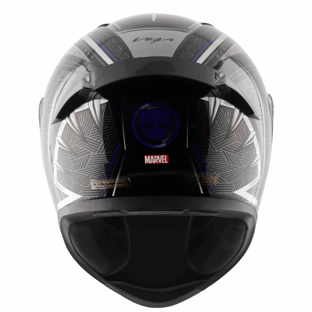 VEGA BOLT BLACK PANTHER FULL FACE HELMET
