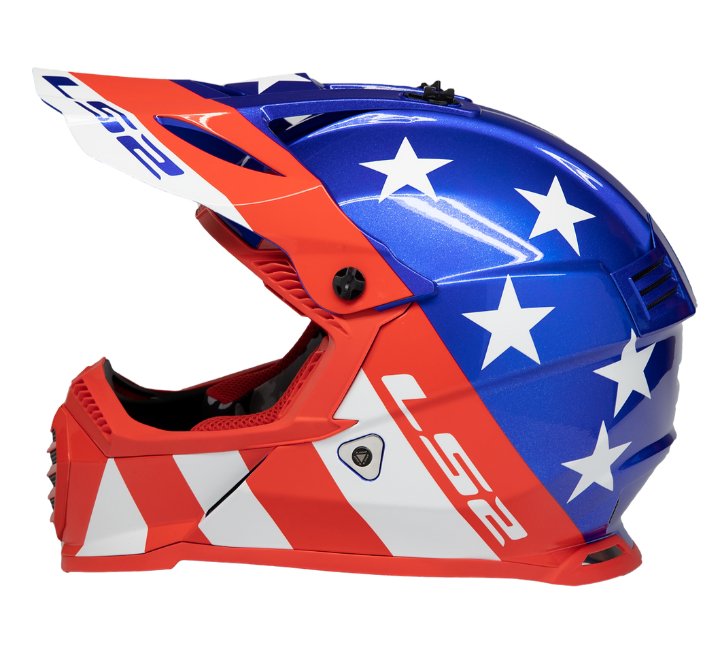 LS2 MX437 Fast Evo Stripes Moto cross Helmet