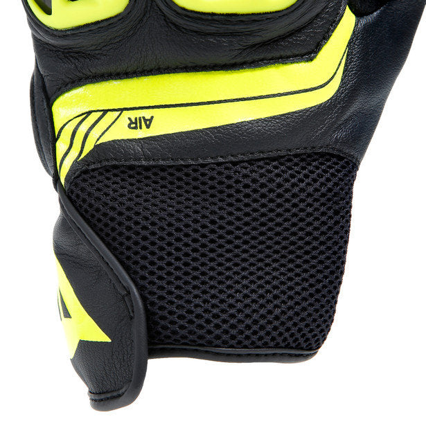 Dainese Mig 3 Leather Gloves Black Hi-Viz Yellow