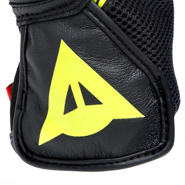 Dainese Mig 3 Leather Gloves Black Hi-Viz Yellow