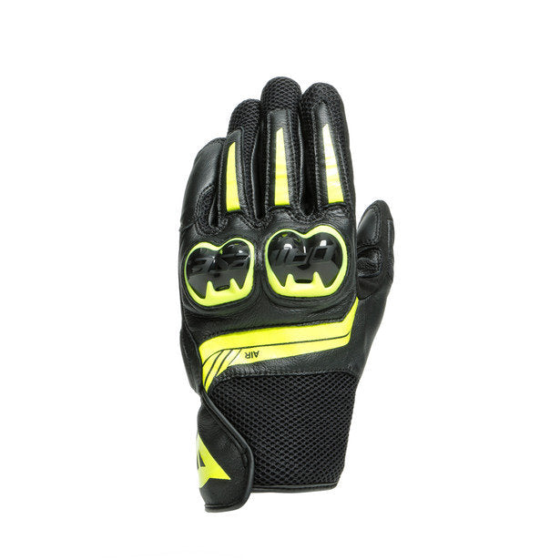 Dainese Mig 3 Leather Gloves Black Hi-Viz Yellow