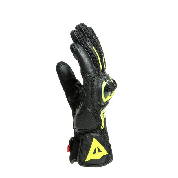 Dainese Mig 3 Leather Gloves Black Hi-Viz Yellow