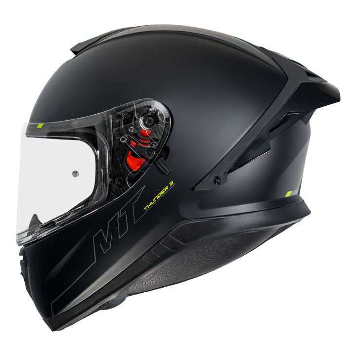 MT THUNDER 3 PRO SOLID BLACK MATT FULL FACE HELMET