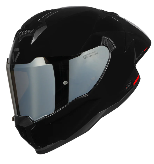 KORDA SONIC SOLID BLACK FULL FACE HELMET