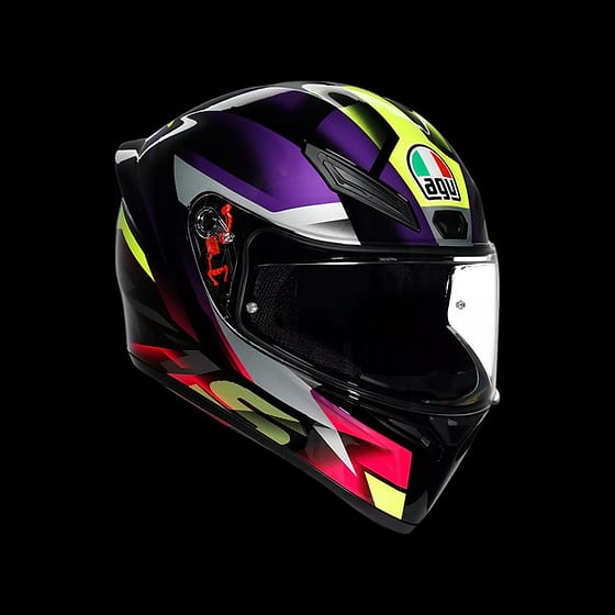 AGV K1 S FULL FACE HELMET - FASTLAP BLACK/PURPLE/PINK (ISI & ECE2206)