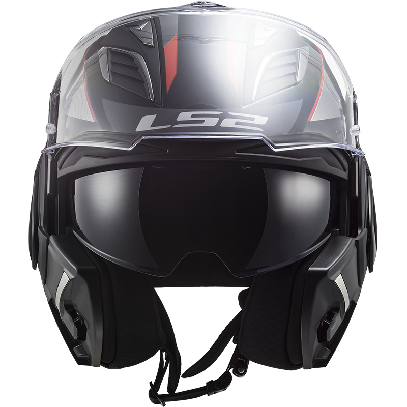 FF900 VALIANT II HUB GLOSS BLACK CHROME - Flip Up Modular Helmet