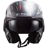 FF900 VALIANT II HUB GLOSS BLACK CHROME - Flip Up Modular Helmet