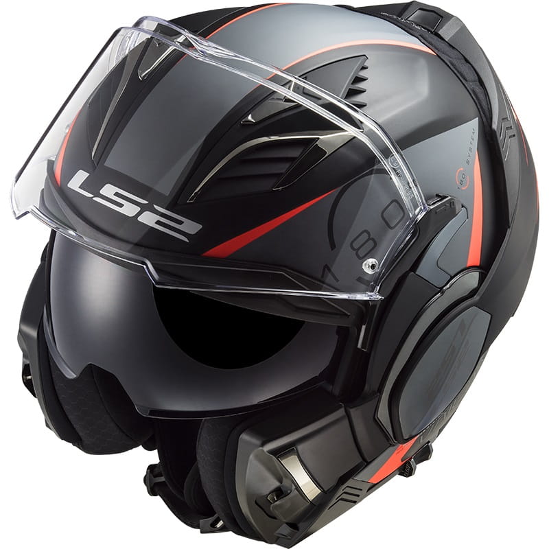 FF900 VALIANT II CODEX MATT BLACK TITANIUM - Flip Up Modular Helmet