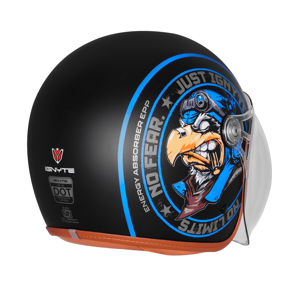 STEELBIRD EAGLE IGN-58 DECOR OPEN FACE HELMET