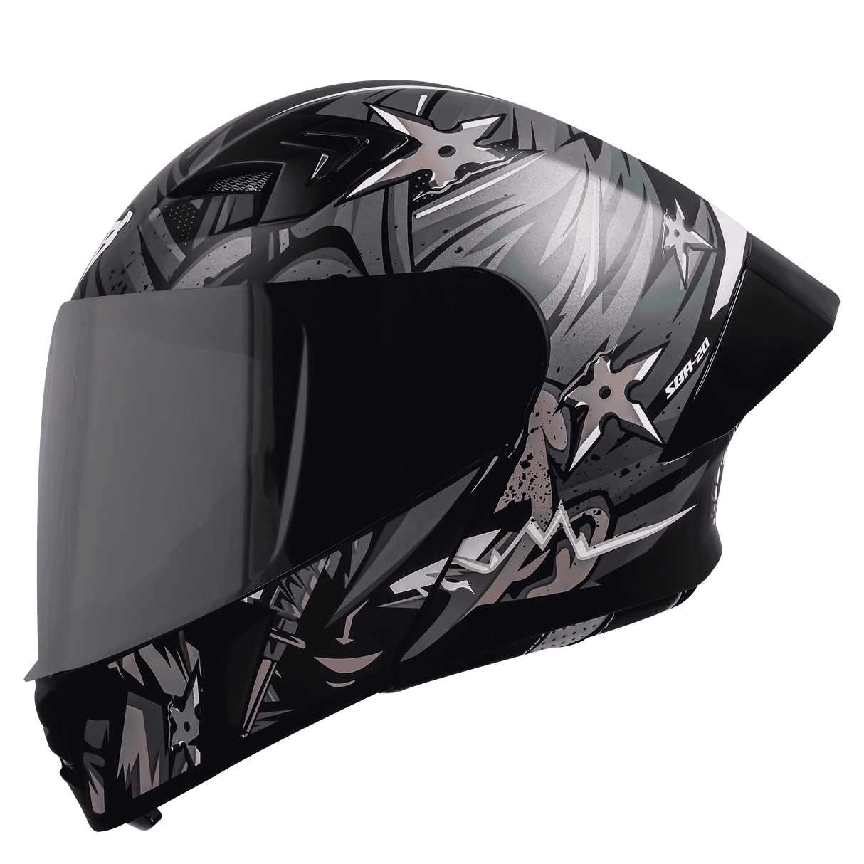 STEELBIRD SBA-20 DARK WARRIPOR FULL FACE HELMET