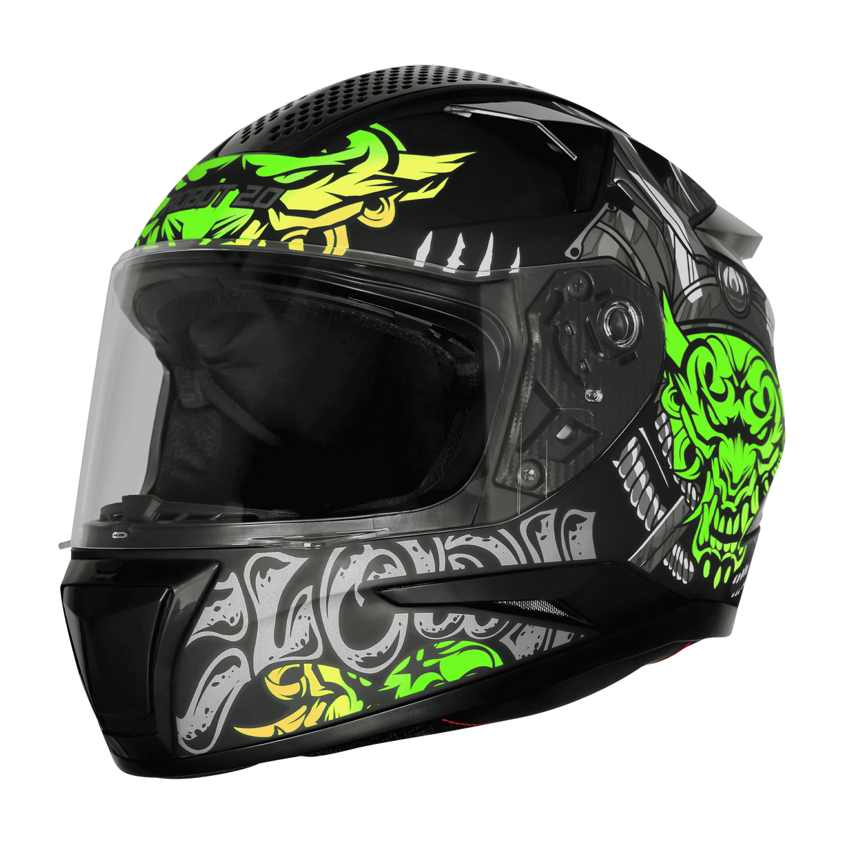 STEELBIRD SBH-35 DOT ROBOT 2.0 CLOWN FULL FACE HELMET