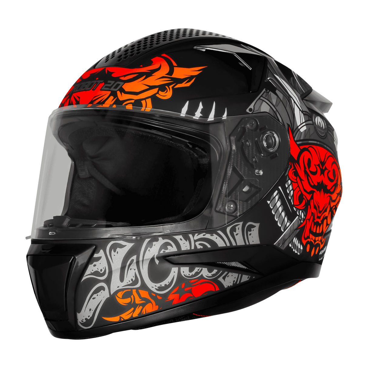 STEELBIRD SBH-35 DOT ROBOT 2.0 CLOWN FULL FACE HELMET