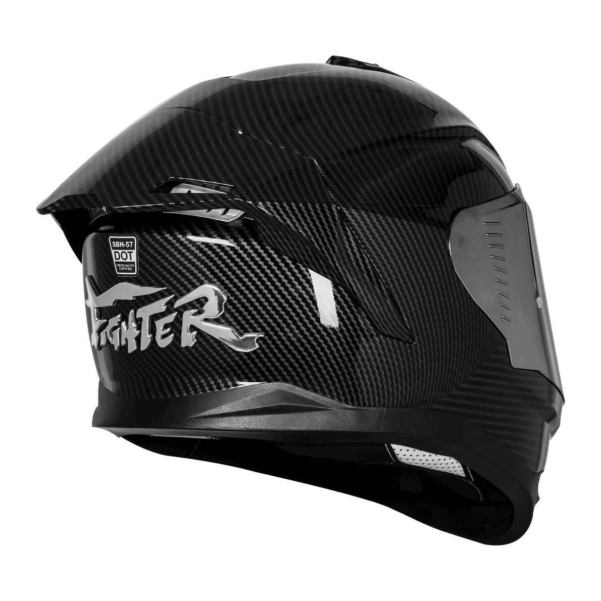 STEELBIRD SBH-57 ISS FIGHTER F11 CARBON FINISH FULL FACE HELMET