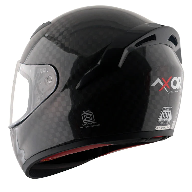 AXOR RAGE CARBON FIBER BIG CHECKS GLOSS FULL FACE HELMET
