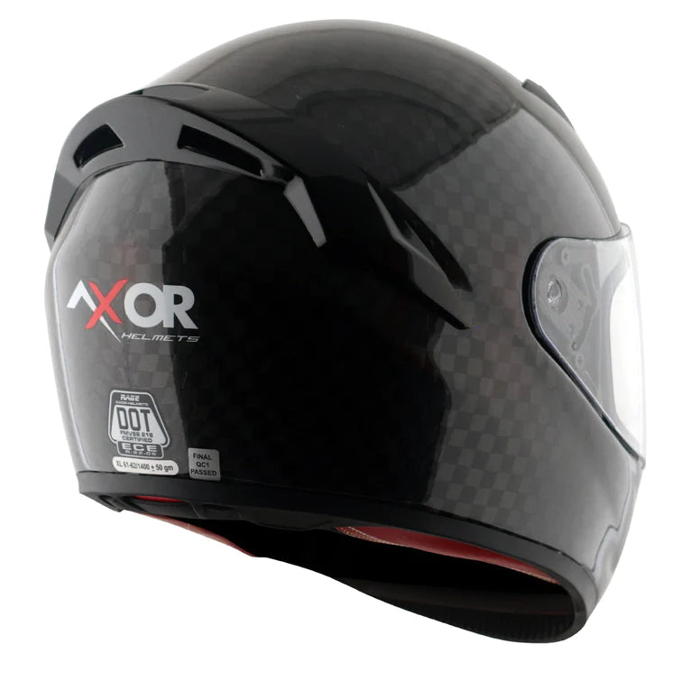 AXOR RAGE CARBON FIBER BIG CHECKS GLOSS FULL FACE HELMET