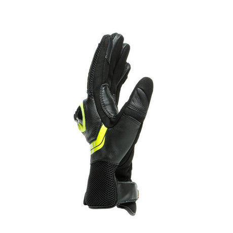 Dainese Mig 3 Leather Gloves Black Hi-Viz Yellow