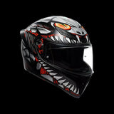 AGV K1 S  FULL FACE HELMET - LYZARD BLACK/GREY/RED (ISI & ECE2206)