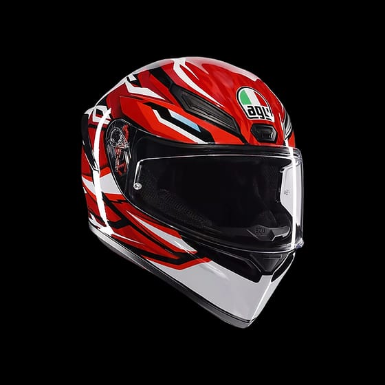 AGV K1 S FULL FACE HELMET - LION BLACK/RED/WHITE (ISI & ECE2206)