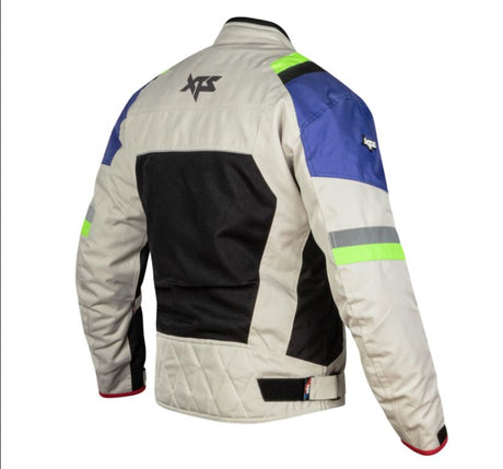 XTS Speedway Off White Blue Green Riding Jacket