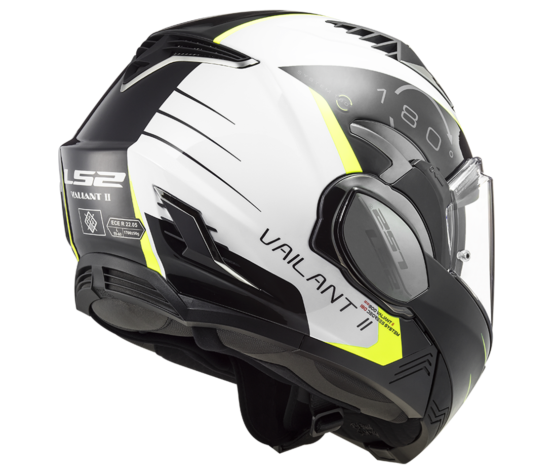 FF900 VALIANT II CODEX GLOSS WHITE BLACK - Flip Up Modular Helmet